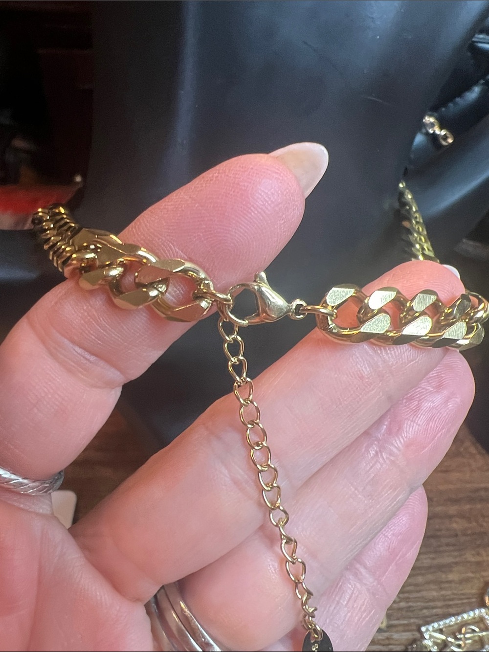 Gold-Tone Double G Cuban Link Necklace - Picture 7 of 8